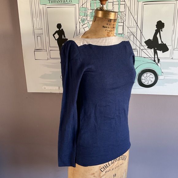 Prada Wool Blend Navy Boat Neckline Knit Sweater , size Small - Picture 5 of 14